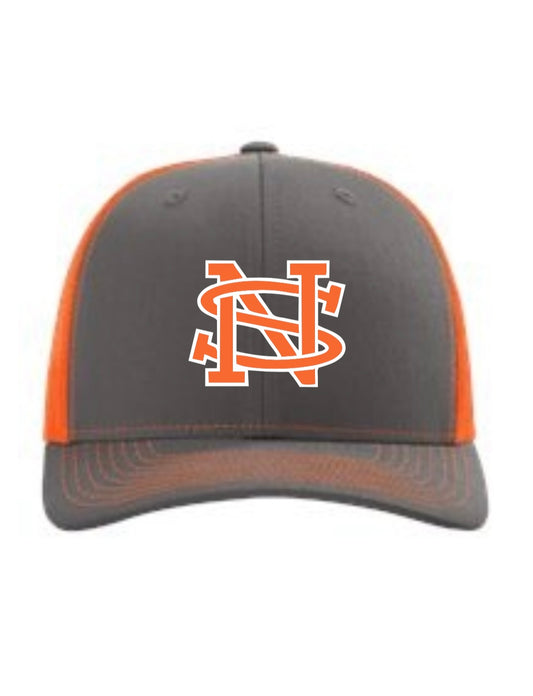 Richardson 112- charcoal/neon orange